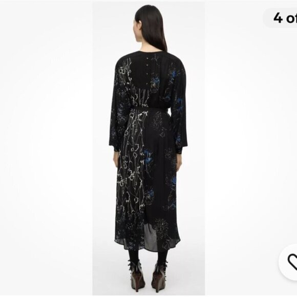 Zara Printed Wrap Lace Midi Dress Limited Edition Easter Size Small - Picture 2 of 11